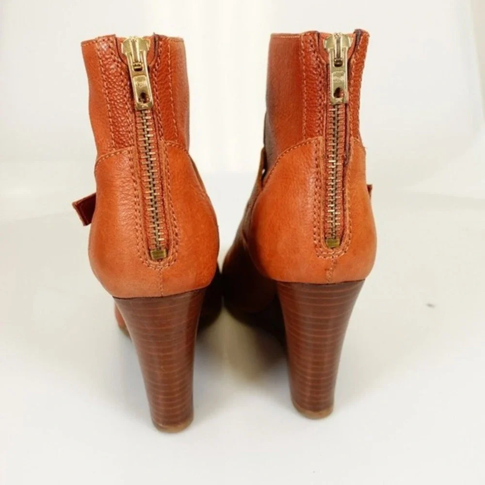 Y2K J Crew Womens Wedge Boots‎ 8.5 Brown Western Boho Indie Leather Booties